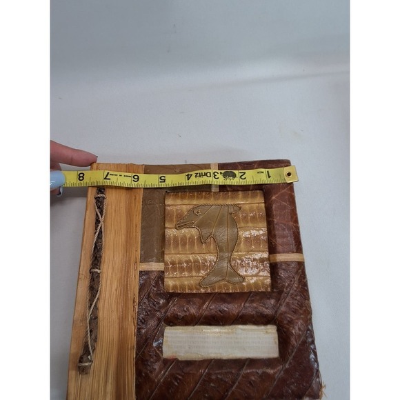 Banana Leaf Photo Handmade Album Dolphin Tiki Flip-Flops Island Vintage - Picture 5 of 6